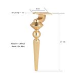 4 Adet Tuva Lüx Metal Ayak 21 cm Mat Altın Mobilya Koltuk Ayağı