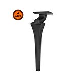 4 Adet Venüs Lüx Metal Ayak 21 cm Mat Siyah Mobilya Koltuk Ayağı 