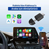 Embatech Araç Içi 2in1 Android ve Apple Cihazlar Için Kablosuz Android Auto ve Carplay Adaptörü