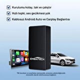 Embatech Araç Içi 2in1 Android ve Apple Cihazlar Için Kablosuz Android Auto ve Carplay Adaptörü (EMT-006)