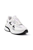 Kadın Beyaz Siyah Sneaker Günlük Ortopedik Spor Ayakkabı