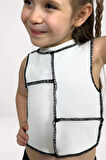 Kız Çocuk Crop Top Beyaz Sıfır Kol - Likralı %100 Pamuk