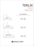 U Harf Nakışlı Banyo Ve Ev Havlu Terliği – %100 Pamuk Kaymaz Kalın Taban