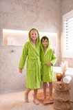 Wild Spirit Zebra Desen Genç & Çocuk Kapşonlu Bornoz – %100 Pamuk, Unisex