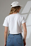 Enfi Penye Süprem Pamuklu Baskılı Crop T-Shirt