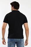 Erkek Fermuarlı Jakarlı Çizgi Kabartmalı T-Shirt