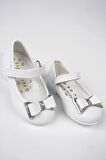 Beyaz Mat Kız Bebe Ayakkabı