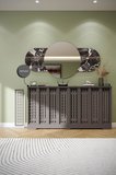 Petek Kaplama Modern Radyatör Kapatma Ünitesi Ön Panel MDF Tasarım İç ölçü 156 cm Dış Ölçü 160 cm DESEN1