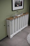 Petek Kaplama Modern Radyatör Kapatma Ünitesi Ön Panel MDF Tasarım İç ölçü 156 cm Dış Ölçü 160 cm DESEN1