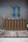 Petek Kaplama Modern Radyatör Kapatma Ünitesi Ön Panel MDF Tasarım İç ölçü 156 cm Dış Ölçü 160 cm DESEN4