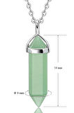 Sertifikalı Çivi Model Aventurin Taşı Kolye Doğal Açık Yeşil Renk