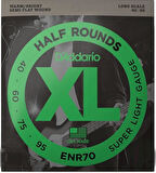 DADDARIO ENR70 BASS GİTAR TEL SETİ, HALF ROUND BASS, REGULAR LIGHT