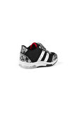 Unisex Bebe Siyah Beyaz Desenli Işıklı Cırtlı Sneaker Günlük Spor Ayakkabı