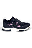 Kadın Siyah Pembe Bağcıksız Cırtlı Hafif Rahat Günlük Sneaker Spor Ayakkabı
