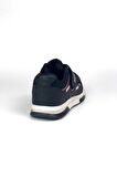 Kadın Siyah Pembe Bağcıksız Cırtlı Hafif Rahat Günlük Sneaker Spor Ayakkabı