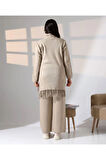 Bohem Şıklık Püskül Detaylı Üçlü Triko Takım