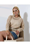 Delikli Uzun Kol Kadın Triko Kazak