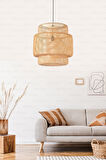 Sinnerlig Bambu Avize 50cm- İskandinav, Modern, Bohem, Rattan Avize, Aydınlatma