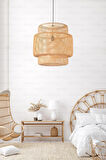 Sinnerlig Bambu Avize 50cm- İskandinav, Modern, Bohem, Rattan Avize, Aydınlatma