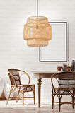 Sinnerlig Bambu Avize 50cm- İskandinav, Modern, Bohem, Rattan Avize, Aydınlatma
