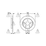 Corolla Uyumlu 07-13 Arka Benzinli 259-5 Fren Diski - Bsh-0986479765 - 42431-12260