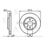 Linea 07- Doblo İ 01-10 Nemo 07- Fiorino 07- Bipper 07- Ön Havali 257-4 Fren Diski - 46831041 Bsh0986478639 