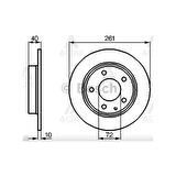 626 92-02 Fs Arka Düz 261-5 Fren Diski - Bsh-0986478633 - Ga4Y26251 