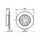 Caddy 10-15 1.6 Golf6 08-12 1.6 1.4 Arka Düz 255-5 Fren Diski - Bsh-0986479099 - 1K0615601K 