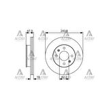 Getz 03-11 Benzinli Ön Havali 241-4 Fren Diski - Bsh-0986479206 - 51712-1C000 