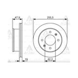 Getz 03-11 Dizel Ön Havali 256-4 Fren Diski - Bsh-0986479S21 - 517121C050 
