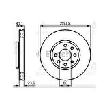 Corsa C 00-06 Combo C 01-06 Tigra 00-06 Ön Havali 260-4 Fren Diski - Bsh-0986478730 - 569000 