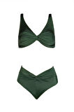 Endeep Kadın Yüksek Bel Yeşil Bikini Takımı