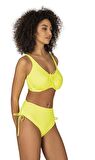 Endeep Kadın Büyük Beden Balenli Destekli Bağlama Detaylı Sarı Bikini Takımı