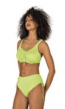 Endeep Kadın Büyük Beden Balenli Destekli Bağlama Detaylı Yeşil Bikini Takımı