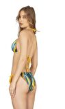 Endeep Kadın Yarım Dolgulu Desenli Üçgen Bikini Takımı