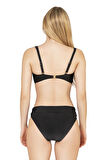 Endeep Kadın Toparlayıcı Bağlama Detaylı Siyah Bikini Takımı