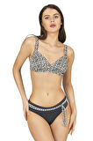 Endeep Kadın Zigzag Desenli Bağlama Detaylı Toparlayıcı Bikini Takımı