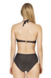 Endeep Kadın Balenli Destekli Yüksek Bel Bikini Takımı