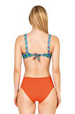 Endeep Kadın Dokulu Desenli Straplez Bikini Takımı