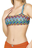 Endeep Kadın Dokulu Desenli Straplez Bikini Takımı