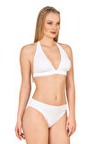 Endeep Kadın Dokulu Aksesuarlı Beyaz Bikini Takımı