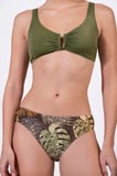 Endeep Kadın Desenli Özel Lurex Kumaş Toparlayıcı Bikini Takımı
