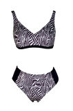 Endeep Beria Kadın Zebra Desenli Toparlayıcı Bikini Takımı