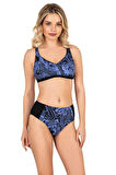 Endeep Beria Kadın Zebra Desenli Toparlayıcı Bikini Takımı