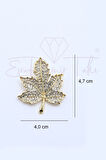 Altın Renk Yaprak Broş