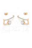Zirkon Taşlı Rose Gold Renk Küpe