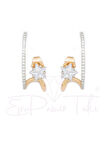 Zirkon Taşlı Rose Gold Renk Küpe
