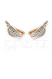 Zirkon Taşlı Rose Gold Renk Arı Küpe Seti