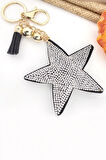 Gümüş Renk Taşlı Yıldız Anahtarlık Ve Çanta Süsü