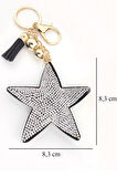 Gümüş Renk Taşlı Yıldız Anahtarlık Ve Çanta Süsü